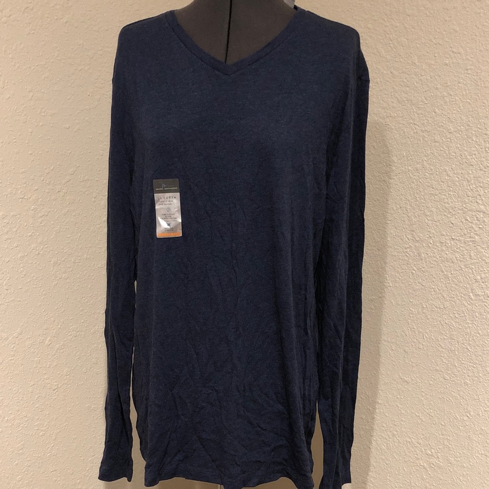 Men's Navy V-Neck Shirt